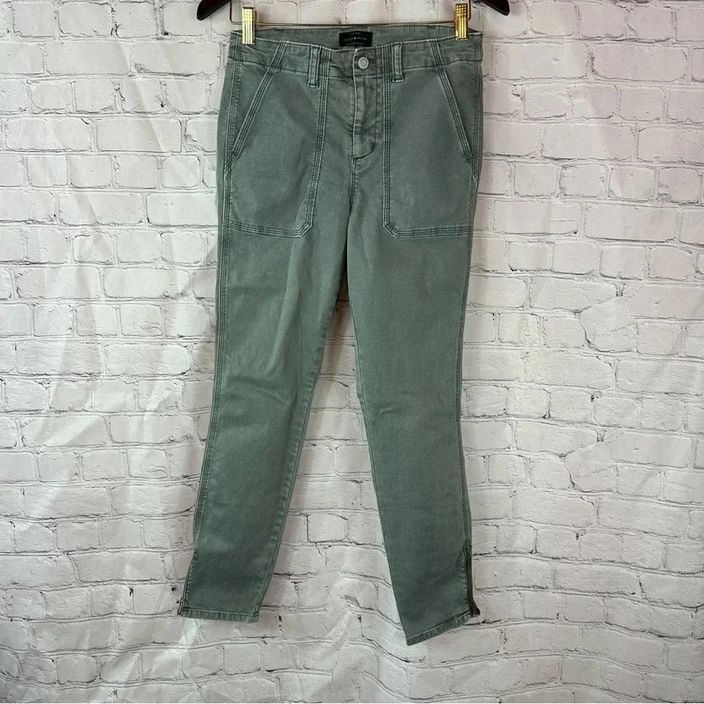 lucky brand grey skinny ankle jeans with zipper at ankle sz 2 utility pocket